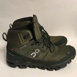 On Running Rubber Cloudrock Waterproof Boot - Jungle Fir  Sz 12 mens